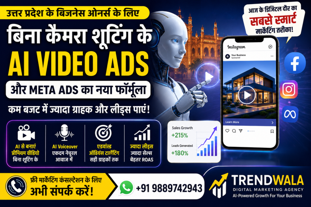 बिना शूटिंग के AI Video Ads | Google Veo + Meta Ads | Trendwala